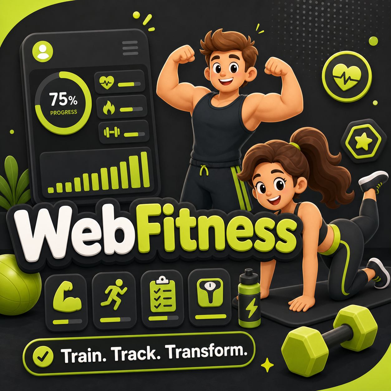 WebFitness cartoon project thumbnail