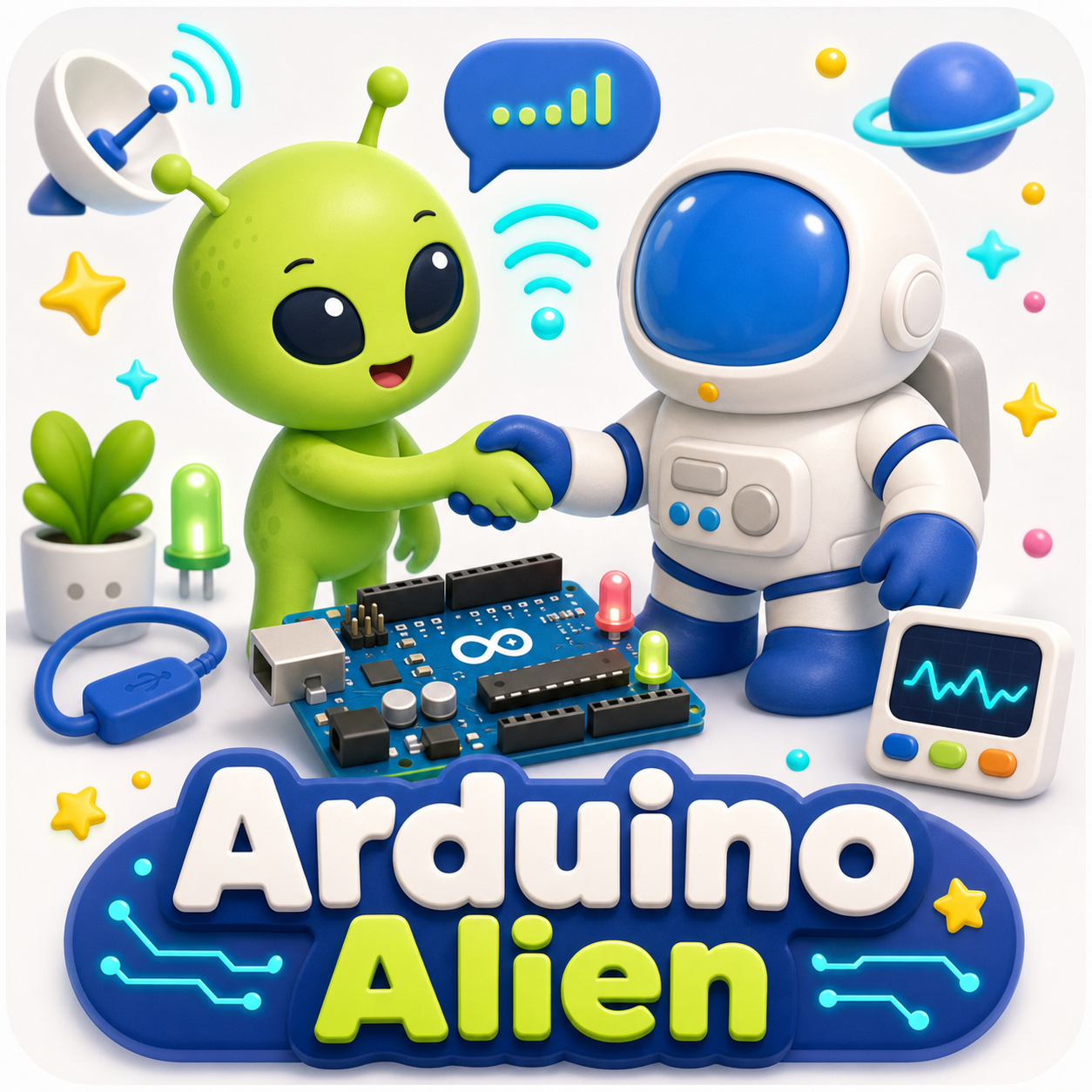 Arduino Alien Communication Device cartoon thumbnail